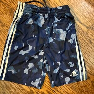 Adidas Kids Blue Camo Shorts 10/12 Medium